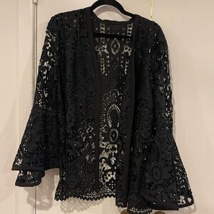 Eyelet cut black jacket
